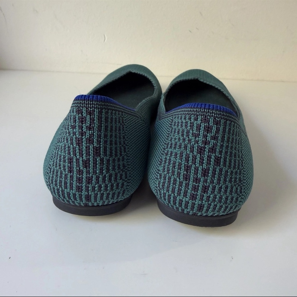 Rothy's The Flat Emerald Green Slip On Knit Ballet  Shoes Rounded Toe Sz 7 - Picture 5 of 11